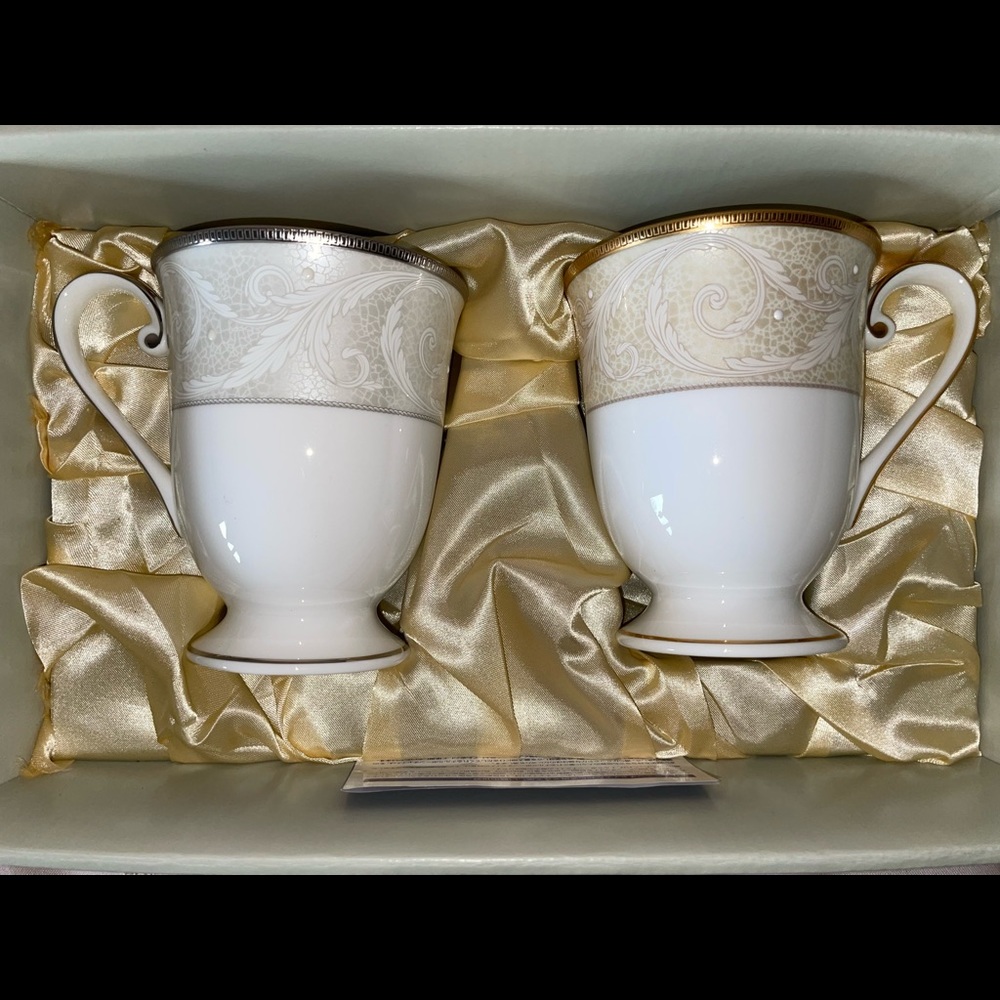 Narumi Bone China Nocturne Gold Coffee Mugs